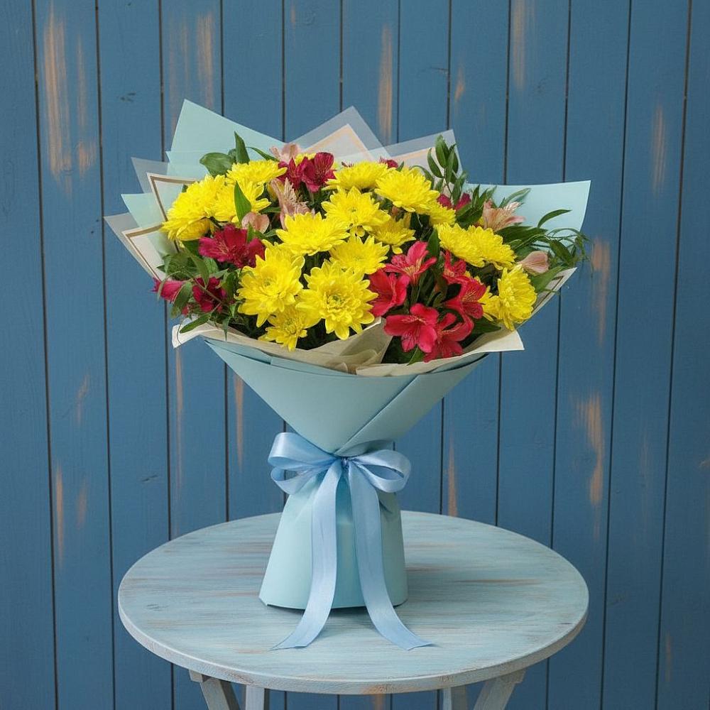 Букет цветов из: Альстромерии и Хризантемы в Пятигорске