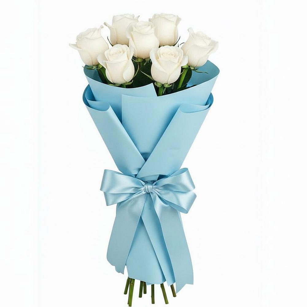 Букет 7 белых роз Проуд в Пятигорске