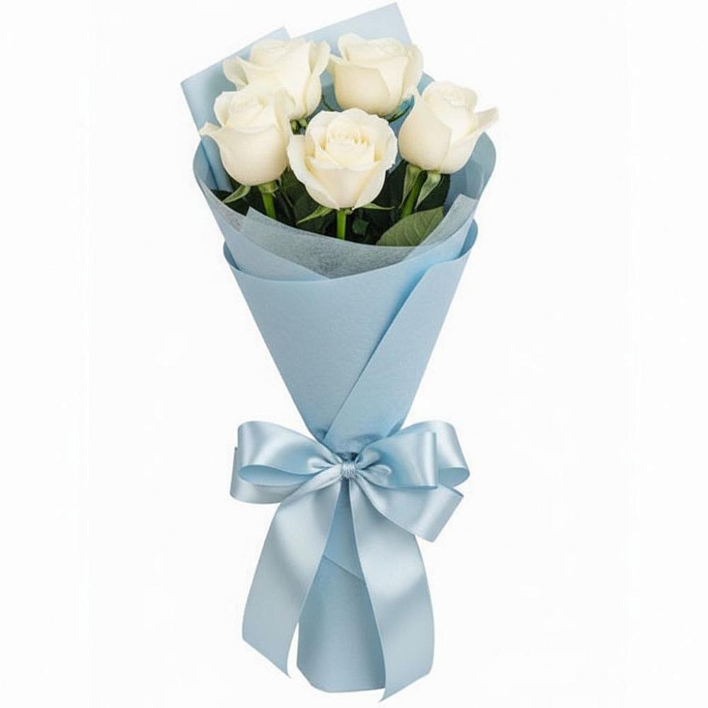 Букет 5 Белых роз Проуд в Пятигорске