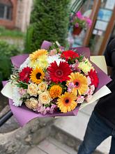 Букет цветов из:  Герберы, Ромашки, Хризантемы, Розы и Подсолнухи #REPLACE_PRED# Пятигорске