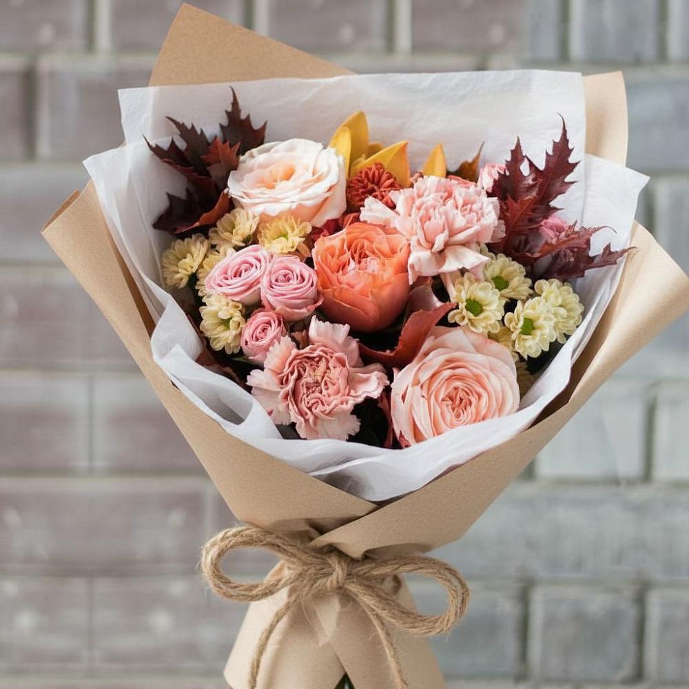 Букет цветов из: Гвоздики, Хризантемы и Розы в Пятигорске