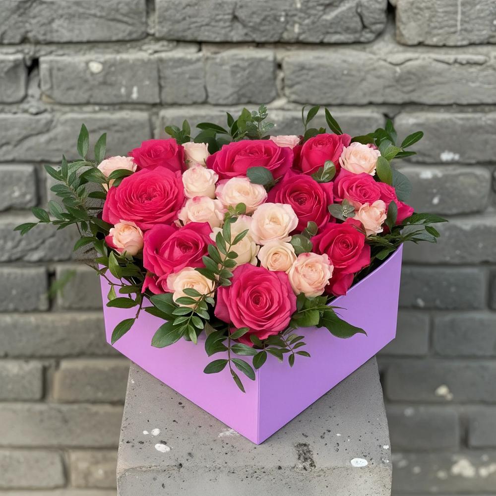 Цветочная композиция из Розы в коробке в Пятигорске