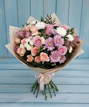 Букет цветов из:  Хризантемы, Розы и Альстромерии #REPLACE_PRED# Пятигорске