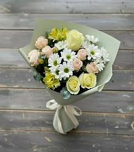 Букет цветов из:  Альстромерии, Розы и Хризантемы в Пятигорске